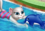 لعبة القطة في بركة السباحة 2017